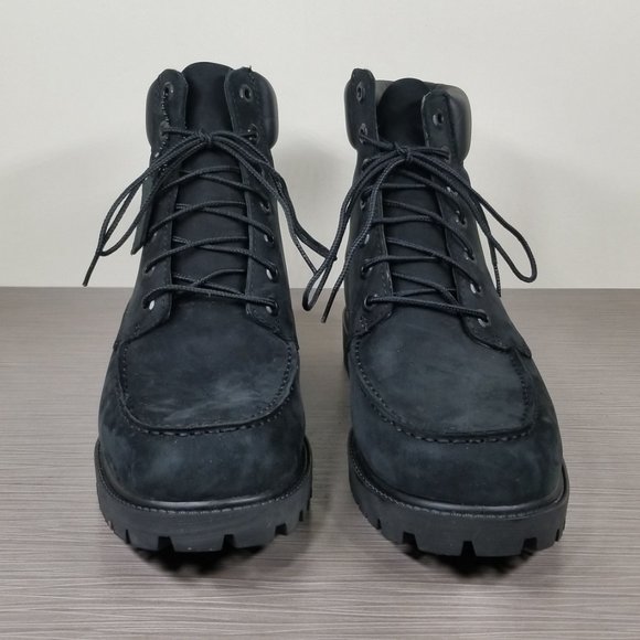 Timberland Icon 6-Inch Moc Fashion Boot, Black Leather, Mens Size Left-8.5 / R-9 - Picture 2 of 12
